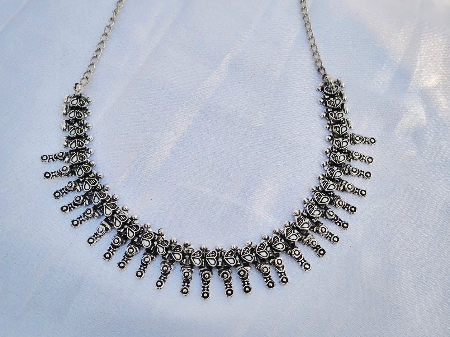 Uma Oxidised Necklace - German Silver Necklace for Women