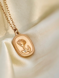 Rose Engraved Pendant - Rose Gold Plated Pendant for Women