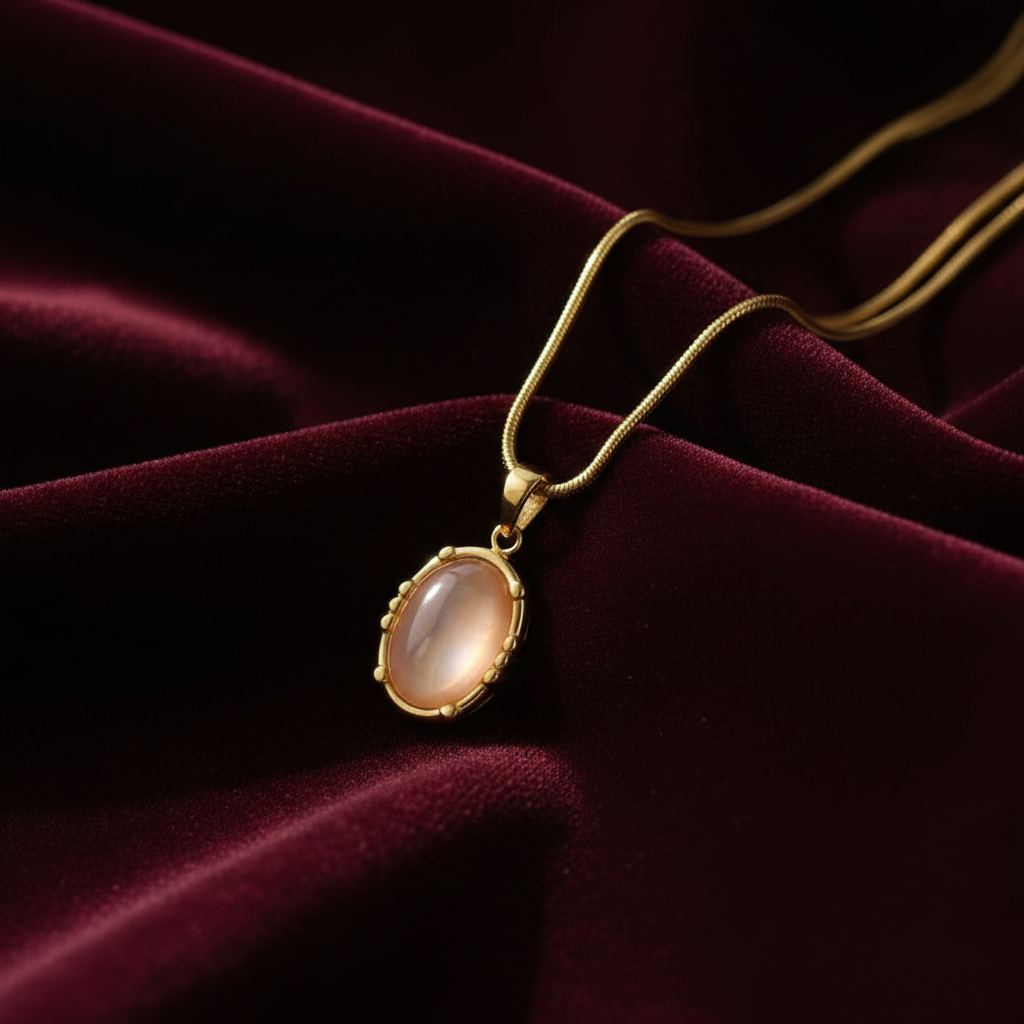 Anti-Tarnish Pendant – Burgundy Velvet