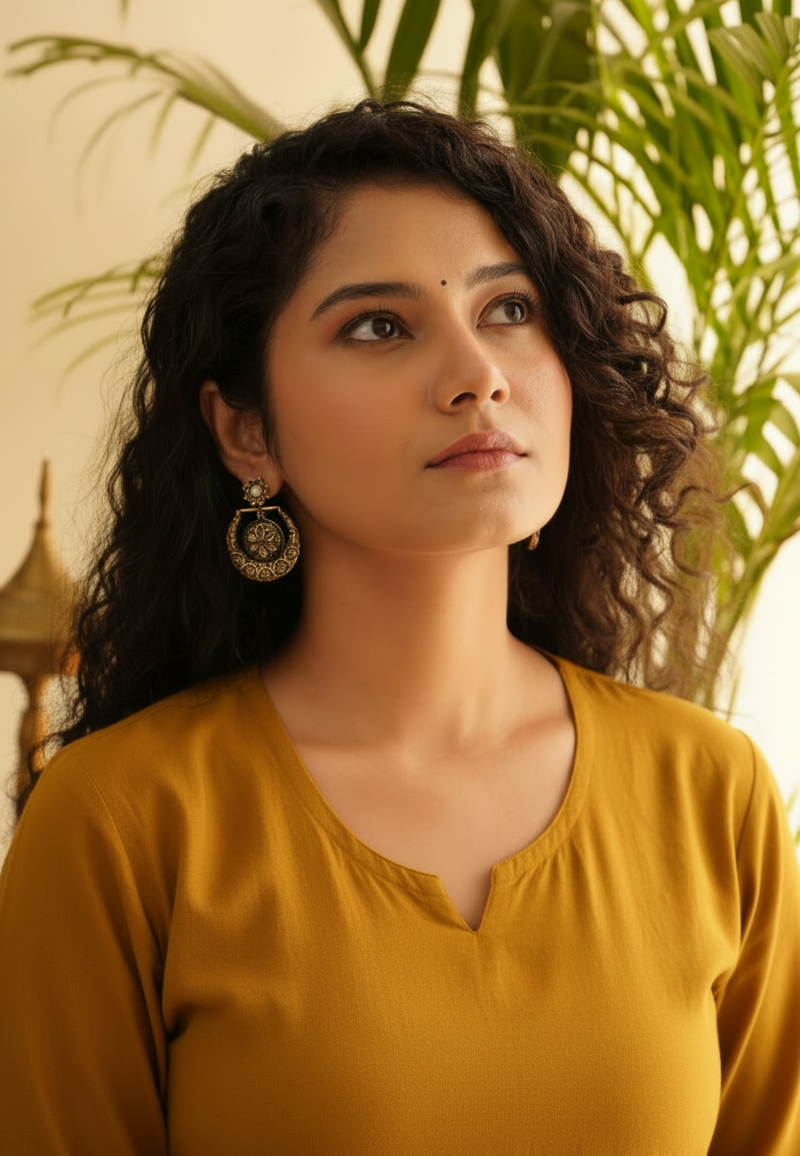 Chandbali – Mustard Yellow Kurta