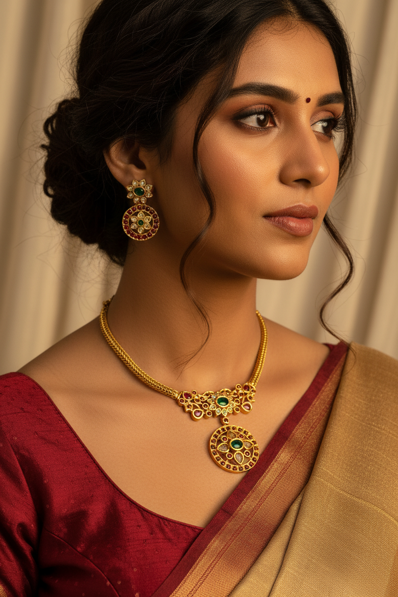 Close-up - Kundan Set shorter necklace