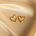 Gold Heart Hoops – Ivory Silk