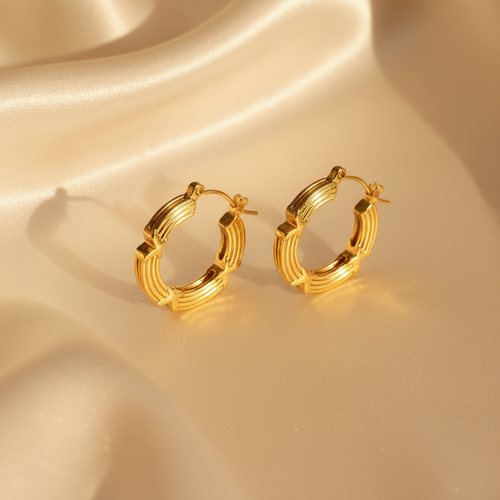 Gold Segmented Hoops – Warm Macro Hero