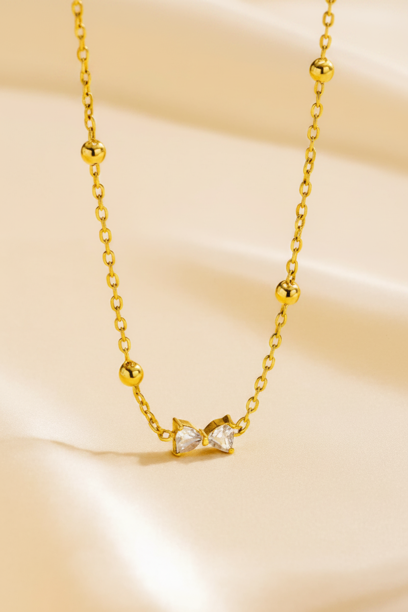 Heart CZ Necklace - Fresh Flat Lay
