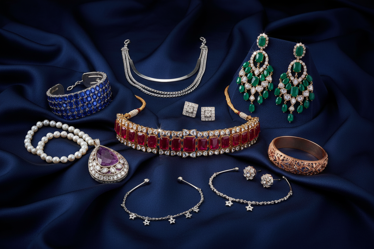 Indian & Western Anti-Tarnish Jewelry - Navy