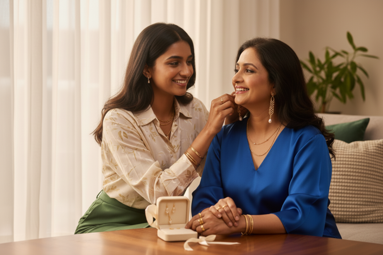 Mother daughter earring gifting - wider ratio