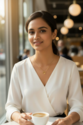 Open Heart Pendant – Full Face Waist Up Lifestyle