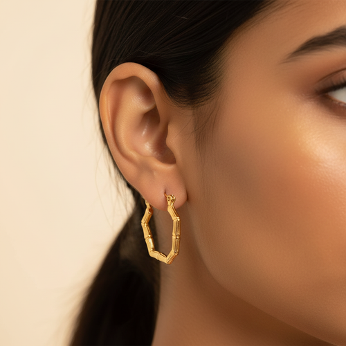 Shiuli - Hexagonal Bamboo Hoop Close Up Model