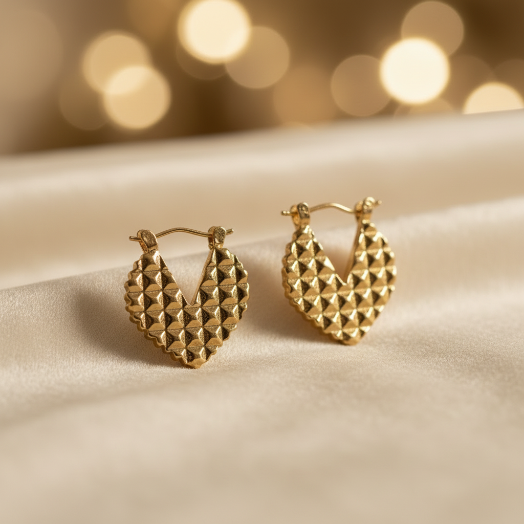 Shiuli Jewellery - Gold Hoops Cream Background