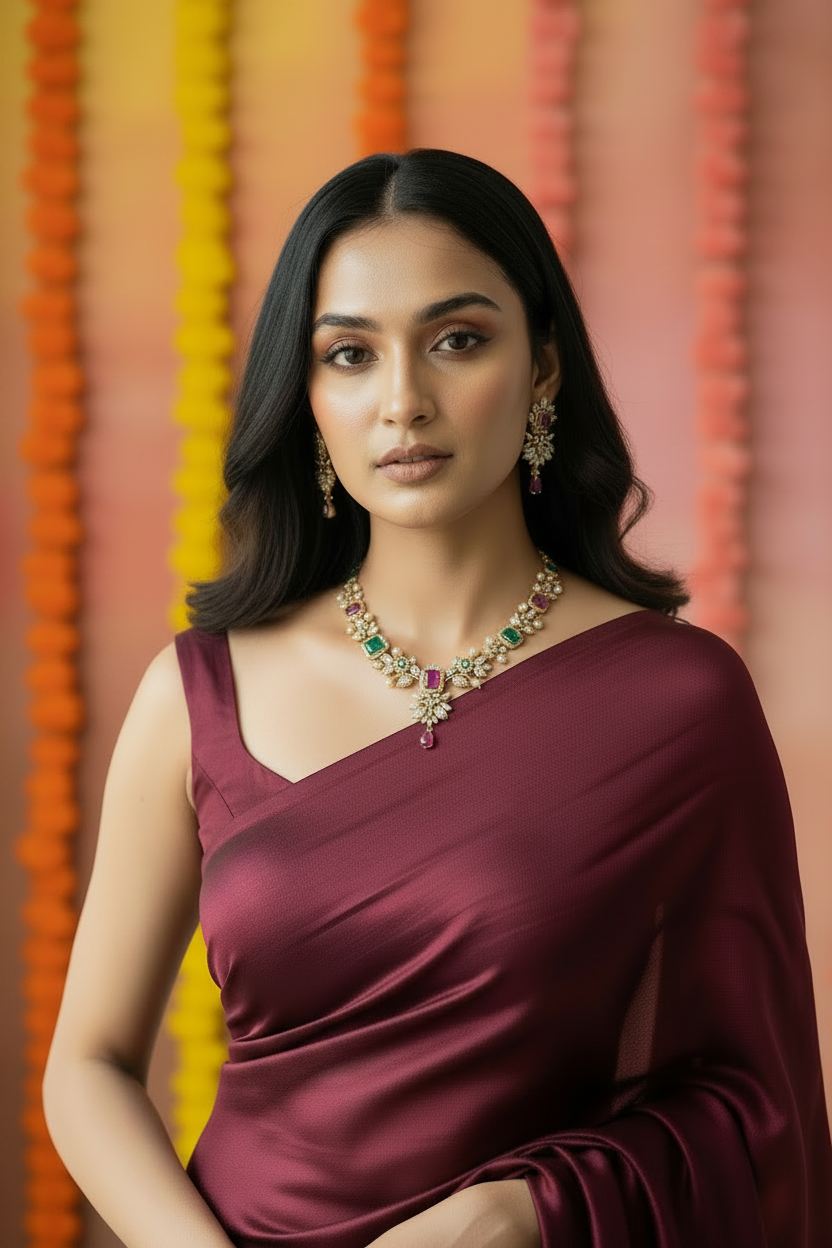 Sweetheart Blouse Saree Look